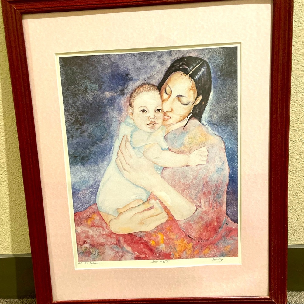 Artist’s Proof “Mother & Child” Pencil Signed Limited Edition, Black Folk Art